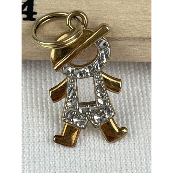 Michael Anthony 14k Yellow and White Gold Child With Cap Boy Pendant - Picture 3 of 6